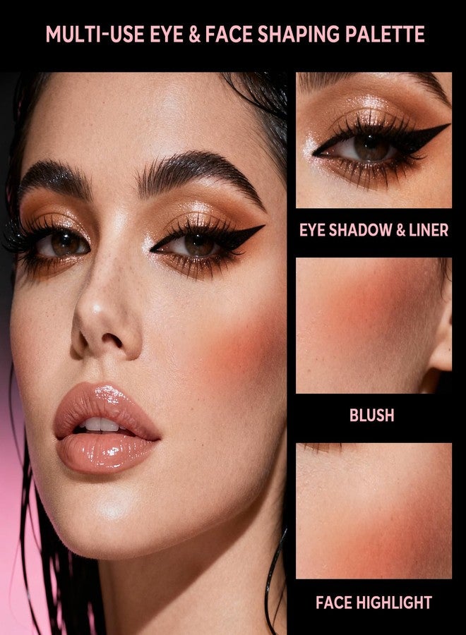 LUXAZA PRO لوحة ظلال العيون LUXAZA PRO بـ 18 لونًا، ألوان طبيعية نيود مطفية لامعة براقة، لوحة مكياج مخبوزة تدوم طويلًا لإبراز العيون وأحمر الخدود، ألوان ترابية - Image 5